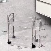 Folding Trolley Cart Shelf Storage Rack Rolling Office Wheels Metal 3/4/5 Tier - Black - View 16