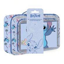 Stitch Travel Toiletry Bag | Portable Cosmetic And Personal Care Case Set With Lilo & Stitch Design - Baby Blue - View 2