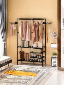 1pc Multifunctional Floor Standing Wardrobe, Coat Rack, Storage Shelf, Shoe Rack, Sturdy, Fashionable, Easy To Assemble And Disassemble, Portable, Suitable For Bedroom, Living Room, Office, Study Room, Holiday Gift, Christmas Gift, Children's Gift - Multicolor - View 3