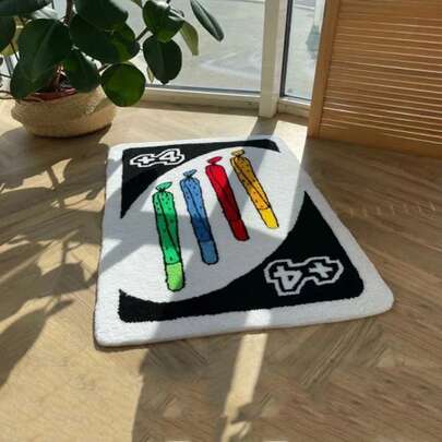 Alfombra de juego con tarjeta inversa, felpudo suave, alfombra gruesa para suelo, alfombra antideslizante para baño, sala de estar, dormitorio, alfombrillas para cabecera