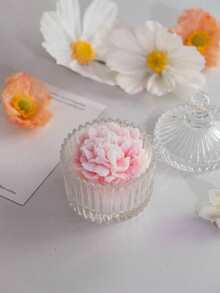 1pc Handmade Floral Scented Candle Gift, Flower Shaped Soy Wax Candle Decor, Creates Ambiance, Suitable For Valentine's Day, Couples, Women, Girls, Wedding, Halloween, Christmas, Graduation, Birthday, Mother's Day, Home Decor - Warm Light - View 20