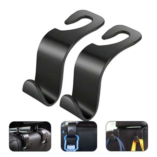 2 pezzi Ganci minimalisti per poggiatesta auto - Perfetti per organizzare e fissare gli accessori dell'auto - Riordina il tuo spazio!