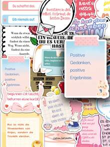 50Pcs German Inspirational Quote Stickers Motivational Stickers Reward Stickers Affirmation Stickers For Water Bottle, Hydroflask, Guitar, Luggage, Phone, Case, Laptop, Skateboard, Gift