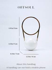 White Bridal Wedding Party Bag With High-End Pearl, Acrylic & Marble Design, Elegant Handbag/Shoulder Bag For Women, Suitable For Party, Banquet, Beach Vacation - 白色 - 查看 7