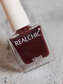 REALCHIC 10毫升/瓶，深红色反光闪粉水性指甲油，快干，持久，可撕拉，适合女性和女孩的美甲艺术，新年礼物 - 酒紅色 - 查看 5