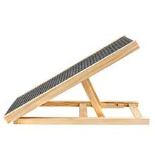 Adjustable Heights Dog Pet Ramp Foldable Stairs Non-Slip Ramp For Bed Sofa Car - 木材顏色 - 查看 11