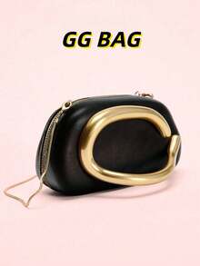 黑色PU皮手拿包 - 情人节理想之选，舒适时尚，款式别致，个性化礼物之选，2025年必备单品，风格独特，适合各种场合，价格亲民，质感奢华，完美搭配女士舞会礼服、亮片裙、优雅连衣裙、正式舞会包，伴娘理想礼物，新娘送礼会优雅之选 - 黑色 - 查看 7