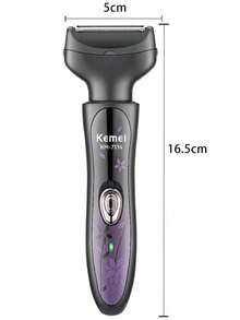 Kemei KM-7114 四合一女士电动剃须刀 - 比基尼修剪器、可充电电动剃须刀、私密毛发修剪器、个人护理器（适用于身体、鼻毛、耳毛、胡须、眉毛），完美去除面部毛发，USB Type-C接口 - 彩色 - 查看 11