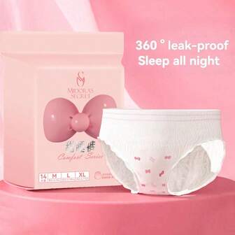 14-Piece Pack Of Period Sleep Pants, Comfort Pants, Ultra-Thin Large Size, Side Leakage Prevention, Instant Absorption, Specifically Designed For Postpartum Women