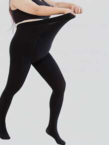 Women's Thick Winter Knee-High Thermal Lined Pants, With Abdominal Support, Suitable For 5°C-15°C, Solid Color Stirrup Leggings - Ideal For Cold Weather And Everyday Wear, Warm Thermal Lining, Fashionable For Women - Multicolor - View 5