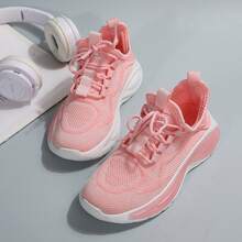Kids Lace-Up Sneakers – Lightweight Breathable Running & Walking Shoes For Boys & Girls, Gym & Outdoor Sports, Little Kid/Big Kid - 粉色 - 查看 4