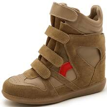 Versteckte Innenhöhe Damen High-Top-Sneaker – Klettverschluss, für kleine Frauen, höhenvergrößernd & figurbetonend, sportlich-freizeitlich