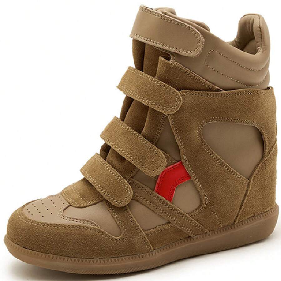 Versteckte Innenhöhe Damen High-Top-Sneaker – Klettverschluss, für kleine Frauen, höhenvergrößernd & figurbetonend, sportlich-freizeitlich