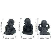 Bộ 3 tượng Thiền sư Ba nhà sư thông thái, Tượng Thiền sư thu nhỏ in 3D, "Không nhìn điều ác, không nghe điều ác, không nói điều ác", Tượng Phật giáo cổ điển sáng tạo, Thích hợp cho gia đình, văn phòng, trang trí phòng trà, phòng ngủ, văn phòng, đồ trang trí Phật hoạt hình trên ô tô, bể cá, bàn cà phê, cây cảnh, lý tưởng làm quà tặng năm mới và sinh nhật - Nhiều màu - Xem 10