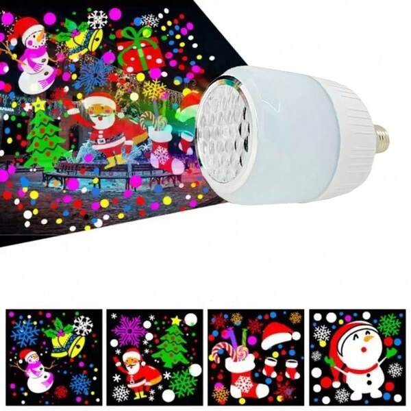 Lampada Projetor Natal Refletor Desenhos Natalinos Led E27 Bivolt