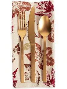 DII Colección rústica de Hojas de otoño, decoración de Mesa de Acción de Gracias y otoño, Juego de servilletas, 20 x 20, 6 Piezas - 1 - Ver 6