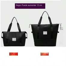 Bolsa de fitness y viaje para mujer expandible ligera se puede equipar con barra de tracción diseño moderno práctico multifuncional ideal deportes viajes gran capacidad material duradero accesorio elegante colección nueva - Negro - Ver 2