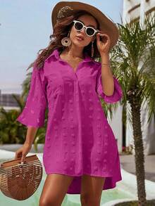Women's Swimsuit Cover - Ups White Chiffon Bikini Swimwear Beach Dress Outfits Summer 6HQS - Fluorescent Red - 查看 7