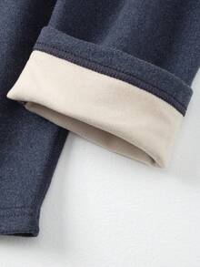 Men's Thermal Underwear Set, Fashionable And Warm, Suitable For Autumn/Winter, Casual And Versatile For Teenagers And Young Adults - Navy Blue - View 9