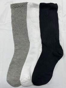 3 Pairs/6 Pairs/10pairs/20 Pairs Of Autumn And Winter Pile Socks, Open Knitted Socks, Open Socks, Men's Tight Middle Tube Socks, Tight Long Socks, Fall - Multicolor - View 7