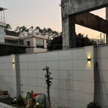 1pc 6-LED Outdoor Solar Wall Light, Dual-Head Up & Down Lighting For Stairs, Villa, Hotel Exterior, Yard, Indoor