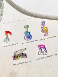 50 قطعة من الملحقات الزخرفية لفن الأظافر بشكل ملاحظات موسيقية لامعة بألوان الحلوى، ديكورات شعر جميلة للزينة DIY مناسبة لحجارة الراين ثلاثية الأبعاد لأظافر، سلاسل الهاتف، سلاسل المفاتيح، أعمال فنية DIY للأظافر، هدايا