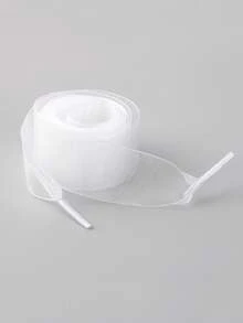 New Fashionable Versatile Sneakers With Tulle Lace Shoelaces, Transparent Lace Shoe Strings Ballerina Style Decor, Small White Shoes Decorative Cords