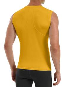 GYHSRunhit Sleeveless Compression Shirt Men Top Athletic Muscle Shirts Men - Turmeric - 查看 3