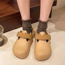 Women's Fashionable Platform Slide Sandals, Square Buckle Decor, Suitable For Commuting, Dating, Party, Home, Shopping, Holiday. Women's 2026 Spring New Thick-Sole Slide Sandals, Casual Loafers