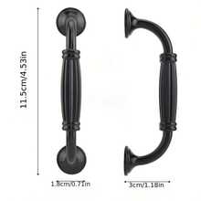 4pcs Antique Metal Cabinet Handles, Black Solid Cupboard Pulls, Kitchen Drawer Knobs For Furniture Hardware Application - Multicolor - View 11