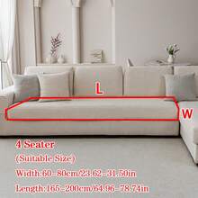 1 Vỏ bọc đệm ghế sofa chống trượt bằng vải Jacquard sang trọng, mềm mại và thân thiện với da, thân thiện với thú cưng, vỏ bọc ghế sofa chống trầy xước, phù hợp với ghế sofa kết hợp hình chữ L và ghế sofa 1/2/3/4 chỗ ngồi (bán riêng lẻ), đa năng cho mọi mùa - Màu be - Xem 17