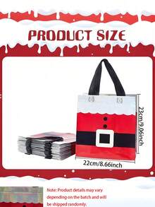 10pcs Christmas Gift Bags With Handles,Christmas Gift Bags, Medium Reusable Gift Bags With Handles,Santa Claus Gift Bags,For Christmas, Holiday Gifts, Party Favors, And Christmas Tote Bags.