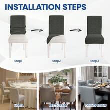 YSTYLE Chair Covers With Backrest 2/4/6 Pieces, Stretch Chair Covers, Living Room Kitchen Chair Covers, Universal Cat Scratch-Resistant Chair Cover, Modern Stain-Resistant Chair Cover - Hijau Tentara - View 4