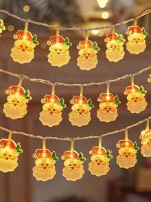 1 Set Christmas String Lights/Suction Cup Lights, Hanging Snowman Santa Claus Christmas Tree Decorative Lights, Window Display Decor, Holiday Celebration, Camping Atmosphere Lighting
