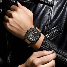 CURREN Men's Fashion Waterproof Quartz Chronograph Wrist Watch With Luminous Function And Genuine Leather Strap - Multicolor - View 4