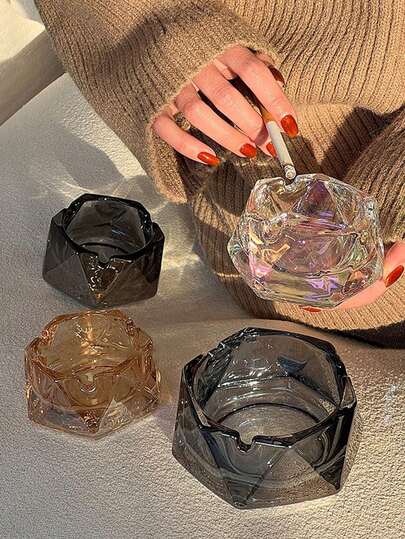 Crystal Diamond Shaped Ashtray, Luxury Decorative Ornament, Back To School Supplies,Holiday Gifts