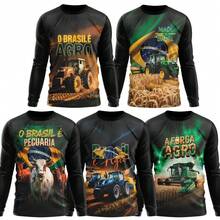 Agro Rural Tractor Soybean Harvest UV Sun Protection T-Shirt - 16 - 查看 2