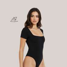 KIT WITH 2 SHORT SLEEVE BODYSUITS WITH ZIP AND DOUBLE LINING IN SUPLEX FABRIC - ĐEN/XÁM - Xem 3