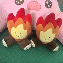 1pc Cute Campfire Plush Doll, Realistic Flame Plush Doll For Girls And Boys, Tabletop Flame Plush Decor