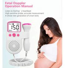 1 Pc Fetal Heart Meter Home Doppler Ultrasound Pregnant Women Handheld Convenient Fetal Fetal Movement Stethoscope Fetal Heart Monitor - Pink - View 1