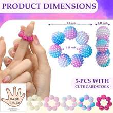 Bộ 5/10 chiếc nhẫn massage ngón tay, giúp giảm lo âu và căng thẳng - Phiên bản dành cho người lớn với các vòng hạt cảm giác, đồ chơi giảm căng thẳng bằng chất liệu đàn hồi giúp giảm tật cắn móng tay và gãi da, dụng cụ massage ngón tay thư giãn, giúp tập trung khi làm việc văn phòng. - Trộn màu - Xem 3