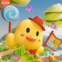 Automatic Stair Climbing Duck Slide Track Toy Set, Duck Roller Coaster Slide With Lights And Music, Children's Educational Duck Slide Toy, Ideal Gift For Halloween, Christmas, New Year (Batteries Not Included) - Multicolor - View 4