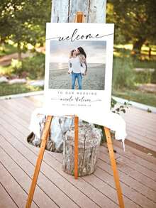 Customizable Wedding Welcome Sign, Editable Wedding Welcome Poster, Photo Wedding Welcome Board, Wedding Welcome Sign Template - Multicolor - View 3