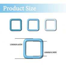 新品上市 20/30/50/60/70/100个方形记号扣 - 随机颜色 方形记号扣 钩针锁针计数器 缝纫工具、编织用品，适合初学者和老年人的理想礼物 - 藍色系 - 查看 3