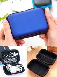 1PC Portable Mini Storage Bag, Mobile Phone Charger Data Cable Organizer Bag, Zipper Around Box Wallet, USB Charger Headphone Organizer, Portable Hard Drive Earphone Case USB Charger Headphone Organizer, Portable Hard Drive Earphone Case Power Bank Travel Portable Charger Charger Case School College Headphone Case Cable Bag Electronic Bag Power Bank Charger - 彩色 - 查看 8