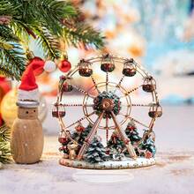 Kolorowa akrylowa scena diabelskiego młyna ze stojakiem, dekoracja do domu i biura, idealny prezent świąteczny, styl artystyczny, wielofunkcyjna tabliczka dekoracyjna i ozdoba