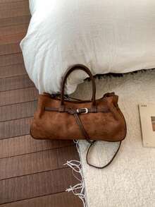 2025 New Vintage Large Capacity Handbag, Matte Commuter Shoulder Bag, Fashionable Tote Bag For Going Out