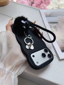 1 قطعة دمية قلب ناعمة، غطاء هاتف محمول DIY بألوان الماكرون الجميلة مع سلسلة الهاتف، متوافق مع هواتف سامسونج جالاكسي S25، S24، S24 بلس/S24+، S24 أولترا، S24 FE، S20، S21، S22، S23 وأيفون 11/11 برو/11 برو ماكس/12/12 برو/12 برو ماكس/13/13 برو/13 برو ماكس/14/14 برو