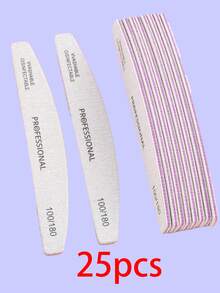 5片装月牙形100/180目木质指甲锉，双面砂纸指甲抛光块，可水洗重复使用，适用于天然指甲，家用和美甲沙龙均可使用。 - 灰色 - 查看 11