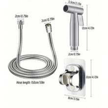 3Pcs Stainless Steel Bidet Sprayer High Pressure Handheld Adjustable For Personal Hygiene Pet Bathroom Shower Set